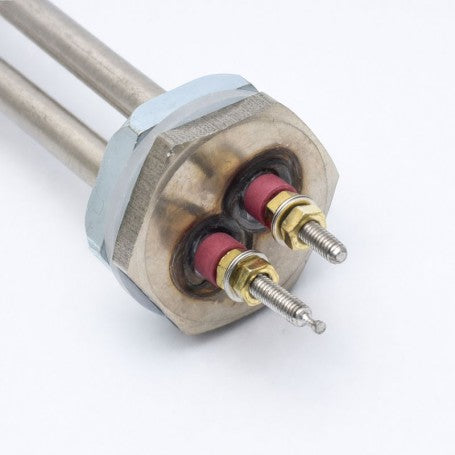 Rezistenta electrica inox - detaliu borne filetate si garnitura silicon pentru etansare