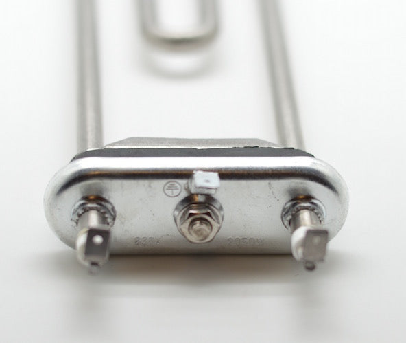 Rezistenta masina de spalat - detaliu conector electric 220V cu suruburi de fixare pe flansa