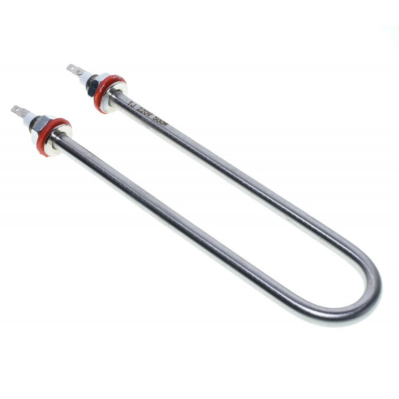 Rezistenta nichelata tip U 500W, 220V, montaj filet 18mm, element incalzire din otel inoxidabil