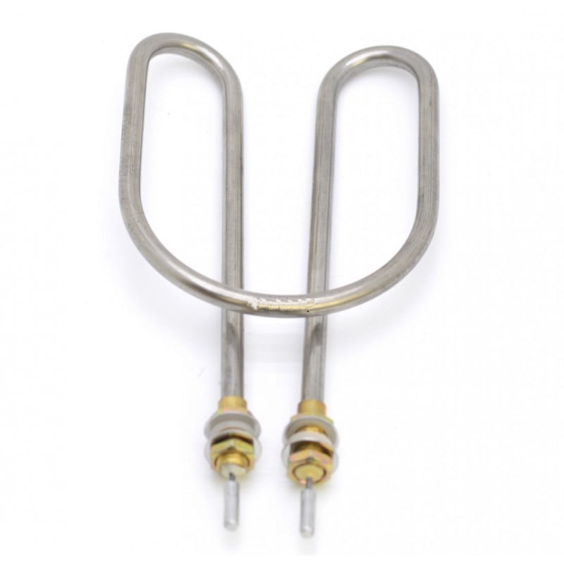 Rezistenta nichelata tip UP 1200W cu bucle duble din inox si piulite din alama, filet 10mm