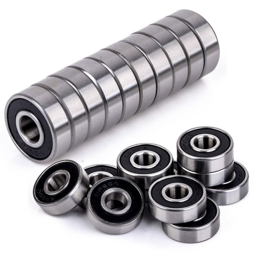 Set 10 rulmenti cu bile 628 2RS, otel cu sigiliu dublu cauciuc, dimensiuni 8x24x8mm, pre-lubrifiati