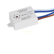 Senzor sunet cu celula foto 220V 40W IP22, comutator automat cu fire de conexiune, carcasa alba compacta