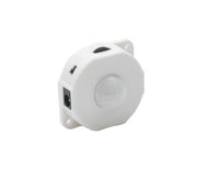Senzor PIR de miscare compact 5-24V DC, unghi detectie 110-140 grade, montaj aplicat, carcasa alba rotunda