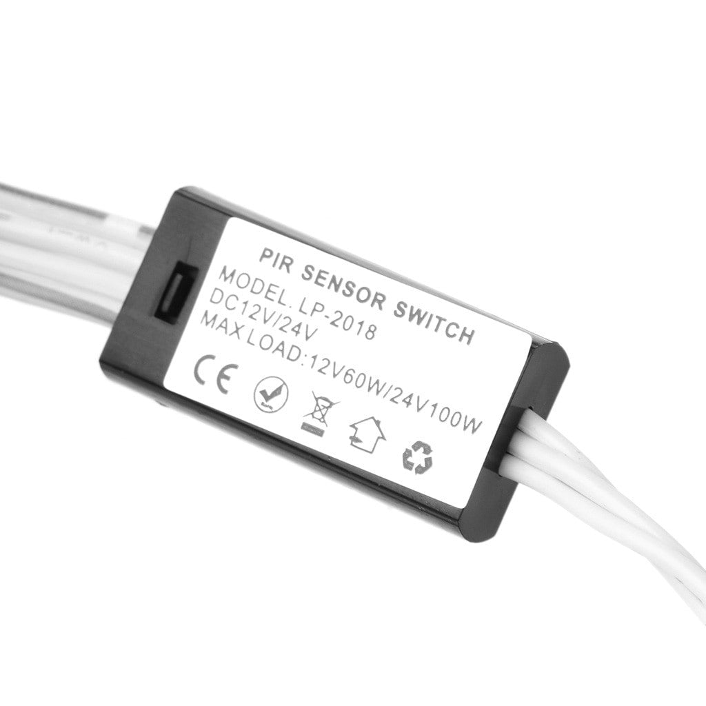 Modul de control senzor PIR DC 12V/24V, sarcina maxima 60W la 12V si 100W la 24V, vedere eticheta tehnica