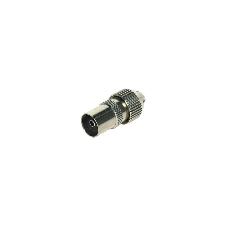 Mufa TV mama metal pentru cablu coaxial RG59/RG6U, constructie integrala metalica, montaj rapid prin surub