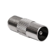 Adaptor mufa antena TV tata la F, corp metalic randalat, conector IEC 9.5mm, set 100 bucati