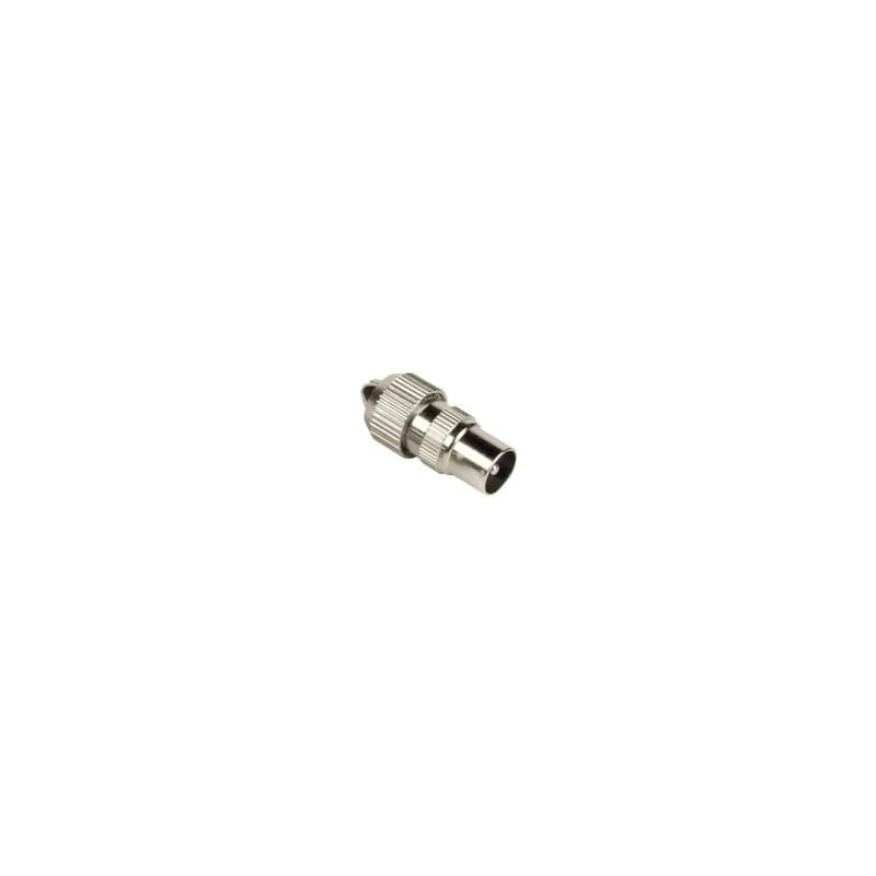 Mufa TV tata metal pentru cablu coaxial RG59 si RG6, corp integral metalic, compatibila priza IEC standard