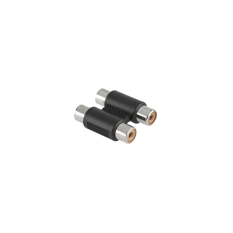 Adaptor 2 RCA mama-mama, contacte aurite, corp compact texturat, set 2 bucati pentru extindere cablu audio