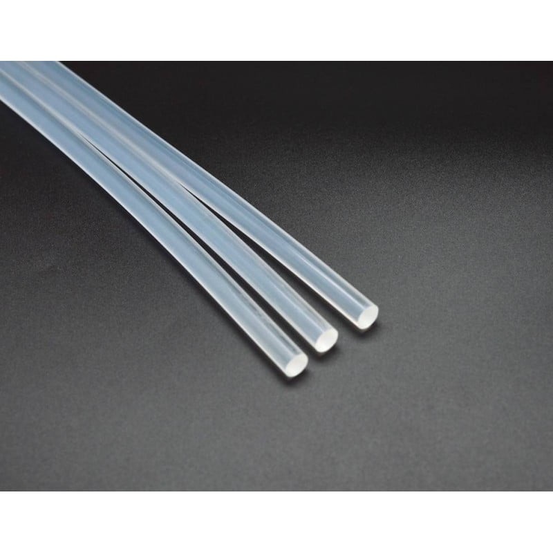 Bare silicon transparente 11mm pentru pistol lipit, vedere multipla pe fundal inchis