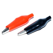Clesti crocodil izolati 50mm, set 2 bucati rosu si negru, pentru conexiuni electrice cu polaritate