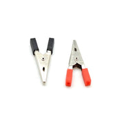 Clesti crocodil izolati 50mm, set 2 bucati rosu si negru, pentru conexiuni electrice temporare