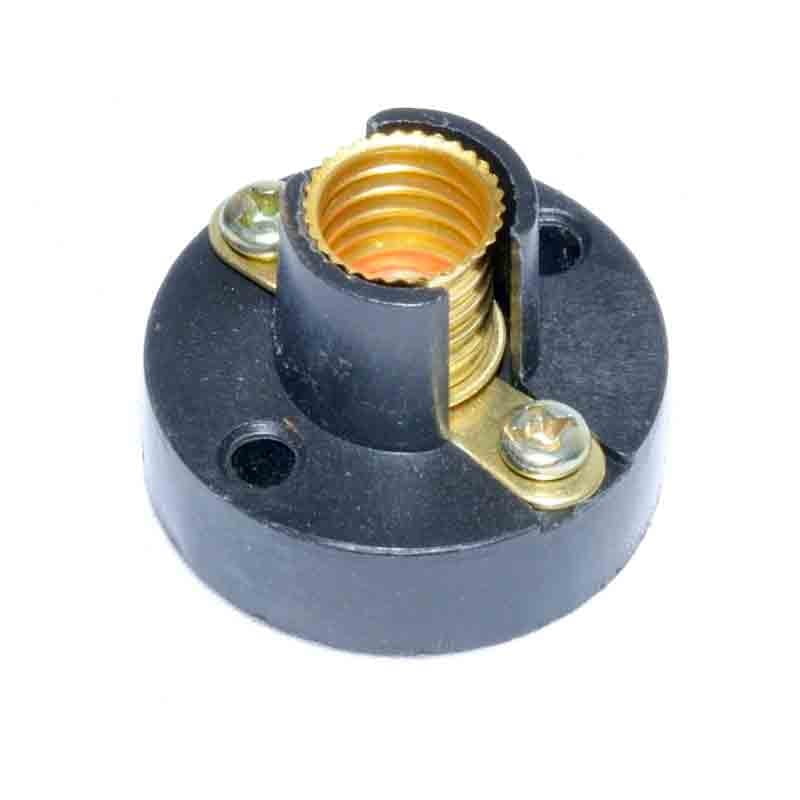 Dulie plastic E10 pentru lanterna, soclu filetat alama, montaj cu suruburi, dimensiuni 41x19mm