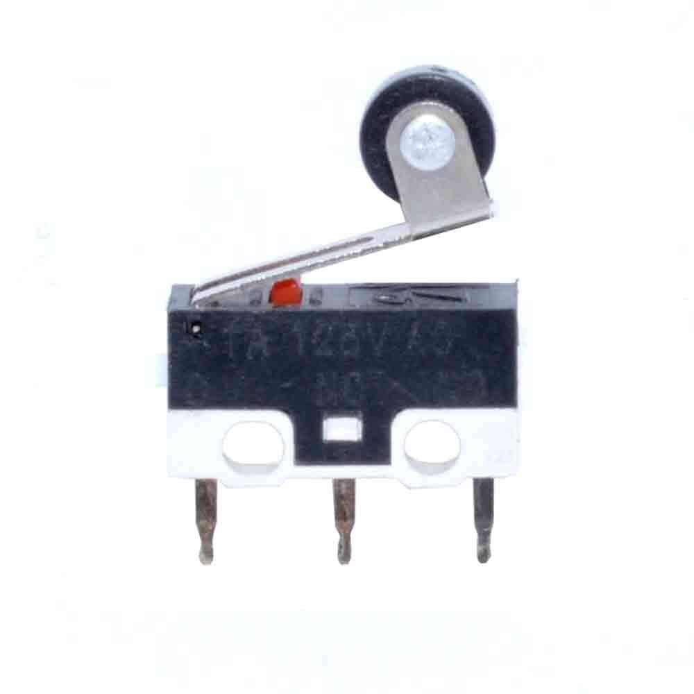 Limitator mini cu rola 13x20x6mm, 1A, 125V AC, montaj 3 pini, carcasa ABS ignifuga