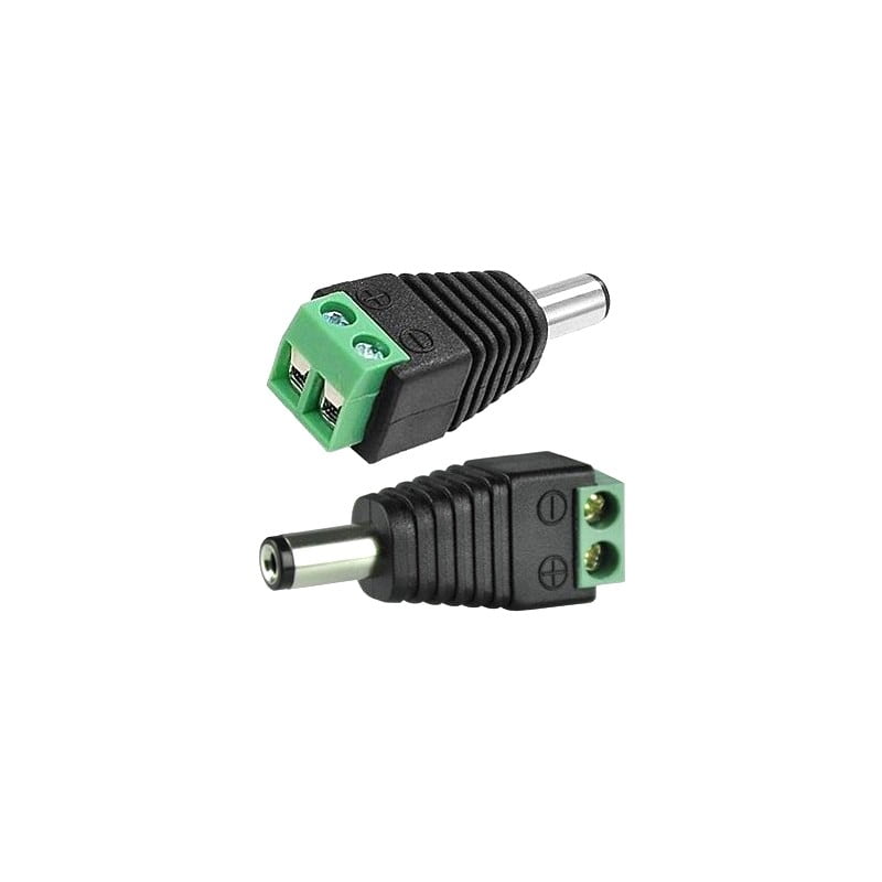 Mufa alimentare DC tata 5.5/2.1mm cu regleta suruburi, compatibila surse 12V benzi LED si camere CCTV
