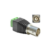 Mufa BNC mama cu regleta verde cu suruburi, contact aurit central, compatibila cablu coaxial CCTV