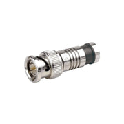 Mufa BNC tata compresie pentru cablu coaxial RG6U, corp metalic nichelat, compatibil sisteme CCTV