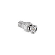 Adaptor BNC tata la F mama, corp metalic cromat, pentru cablu coaxial RG59/RG6, sisteme CCTV si antena