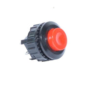 Buton push mini rosu fara retinere 16x20mm, montaj panou, contact momentan, carcasa neagra