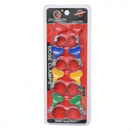 Coliere inox tip fluture pe ambalaj blister, vedere frontala, 8 bucati multicolore