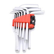 Set 9 chei imbus hexagonale 1.5mm-10mm, forma L, cu suport plastic rosu pentru organizare si acces rapid
