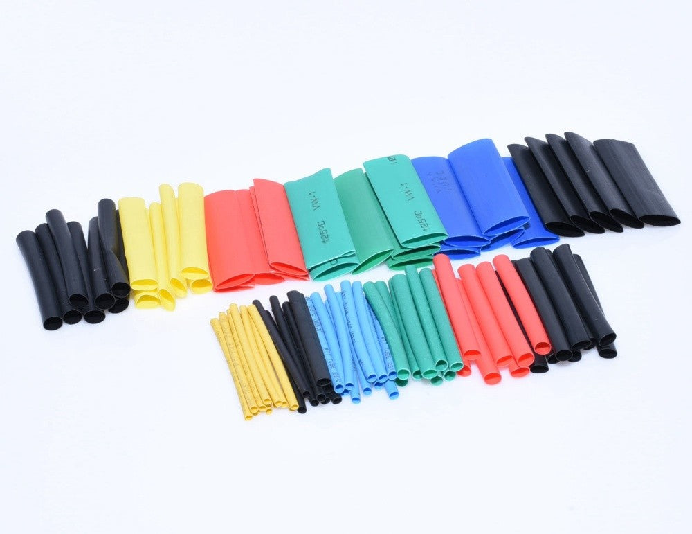 Tuburi termocontractabile multicolore de diferite diametre asezate in evantai, necontractate