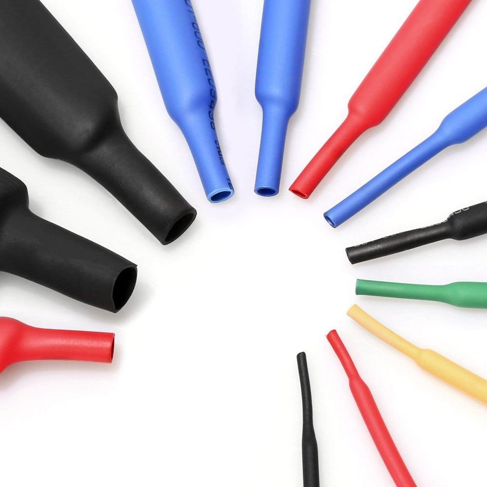 Tuburi termocontractabile multicolore aranjate radial, evidentiind diferenta de diametru intre 1mm si 10mm