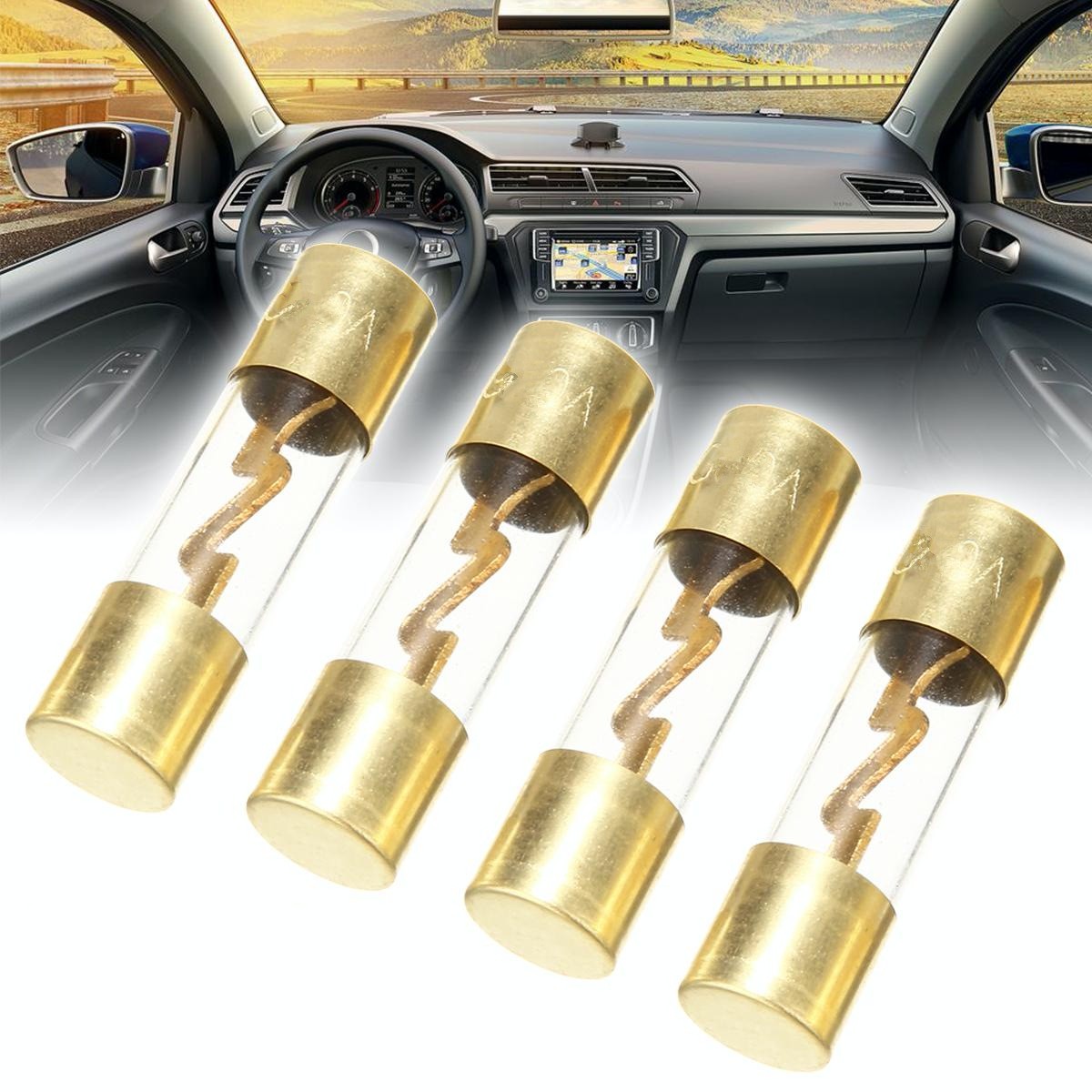 Set 5 sigurante fuzibile AGU 50A cu capete aurite, compatibile cu portasigurante standard auto