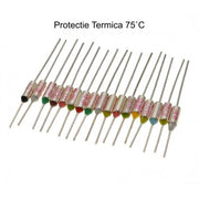 Siguranta termica 75°C, 250V 10A, set 100 bucati in tub metalic, pentru protectie la supraincalzire