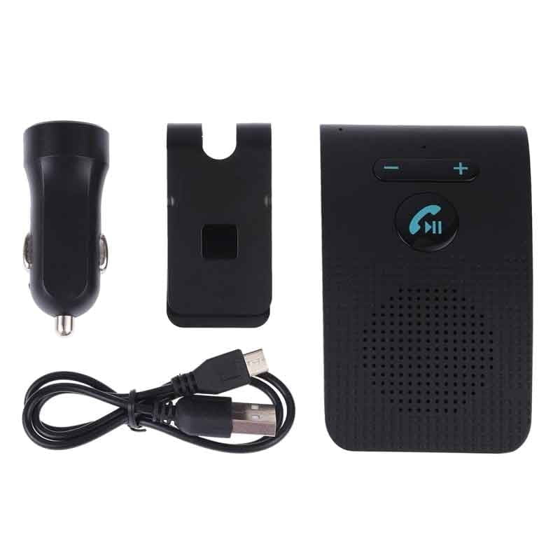 Kit handsfree auto Bluetooth 5.0 multipoint, difuzor 3W, cu clema, incarcator auto si cablu USB incluse