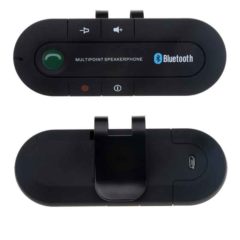 Kit handsfree auto Bluetooth 5.0 Multipoint, difuzor 3W, clema parasolar, butoane volum si raspuns apel