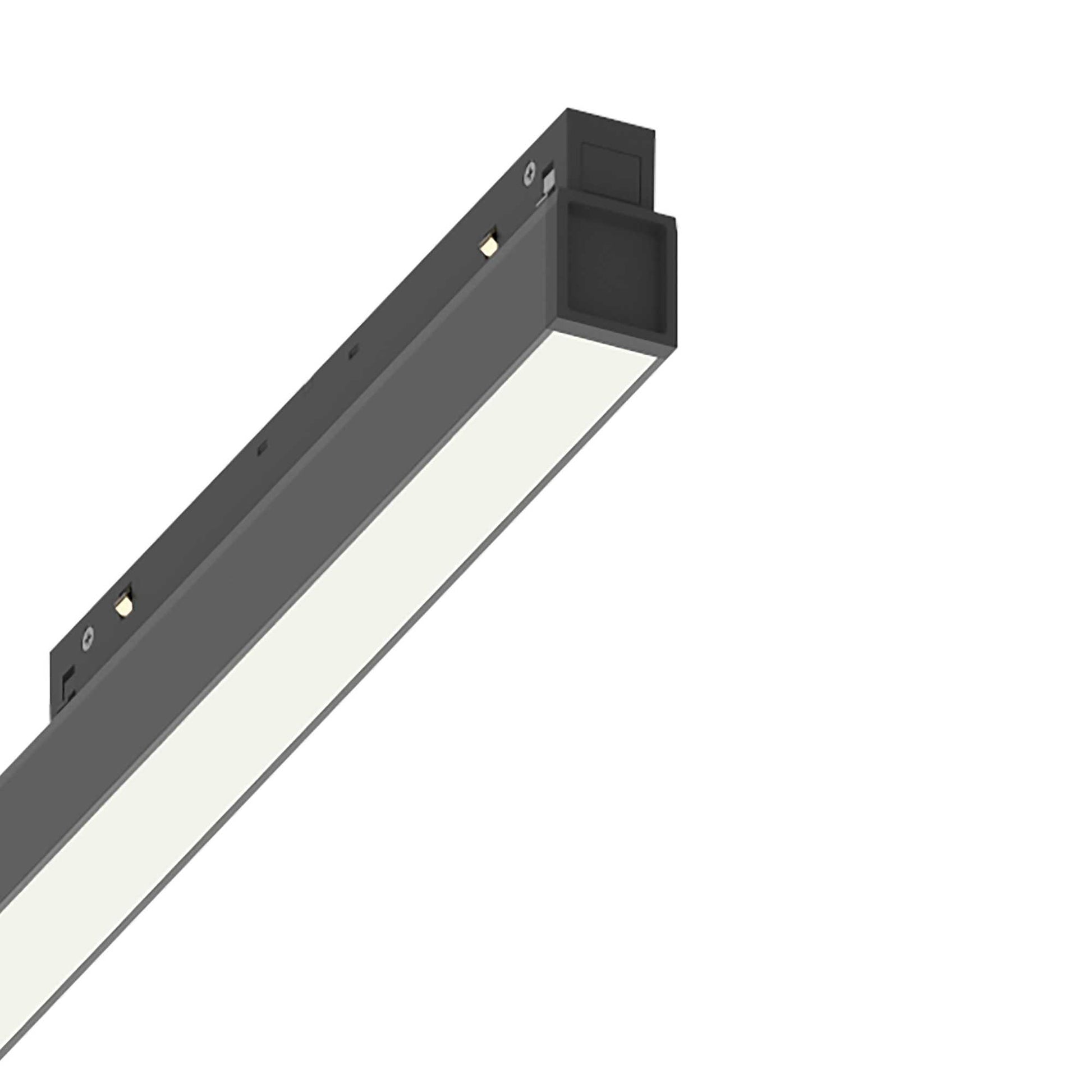 Lampa LED liniara magnetica 26W 3000K, profil aluminiu negru mat, montaj tavan, design subtire 26mm