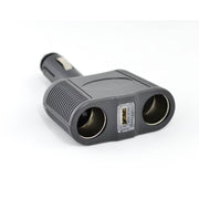 Spliter bricheta auto 2 prize + USB, 100W, compatibil 12V/24V, pentru masini si camioane