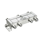 Spliter TV 6 iesiri, banda 5-1000 MHz, conectori tip F, carcasa metalica pentru distributie semnal cablu si satelit
