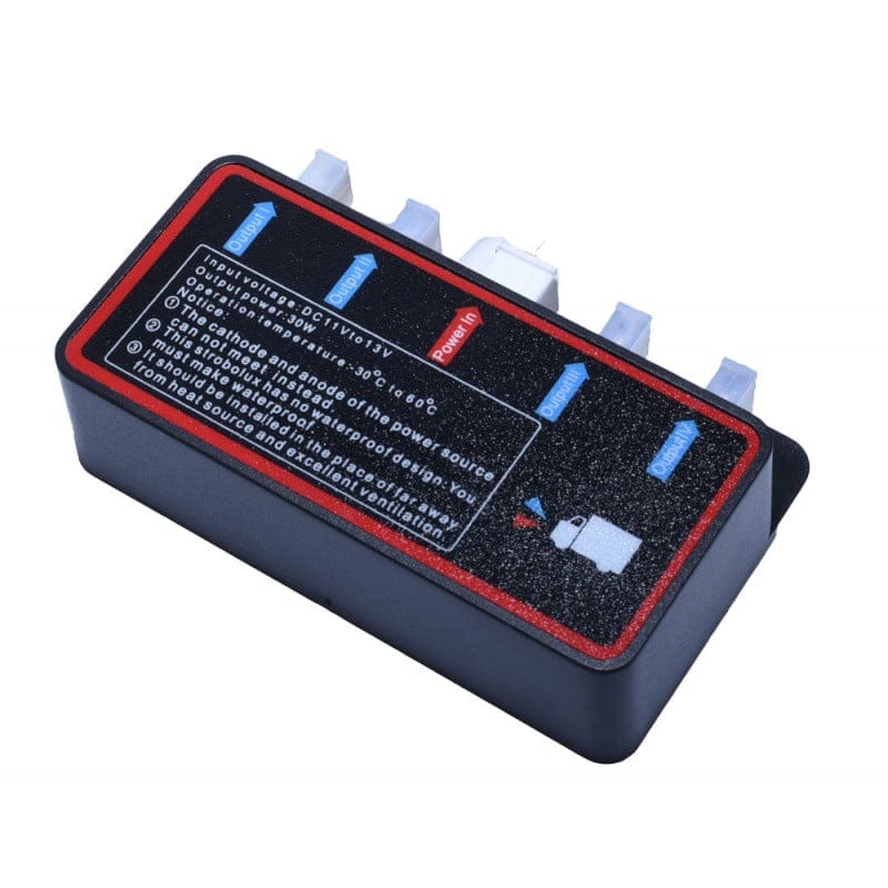 Unitate de control centrala 30W, 12V, pentru stroboscop auto cu 8 iesiri si receptor wireless integrat