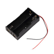 Suport dublu acumulatori 18650 Li-ion 3,7V conexiune serie 7,4V, cabluri rosii si negre pre-montate, plastic ABS