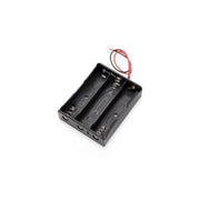 Suport 3 acumulatori 18650, 3.7V serie, plastic negru cu fire rosii si negre pentru conectare
