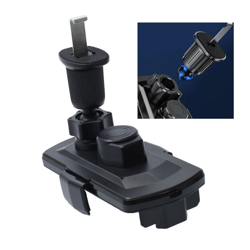 Sistem de prindere pe grila ventilatie pentru suport telefon auto, articulatie rotativa si cleme ajustabile