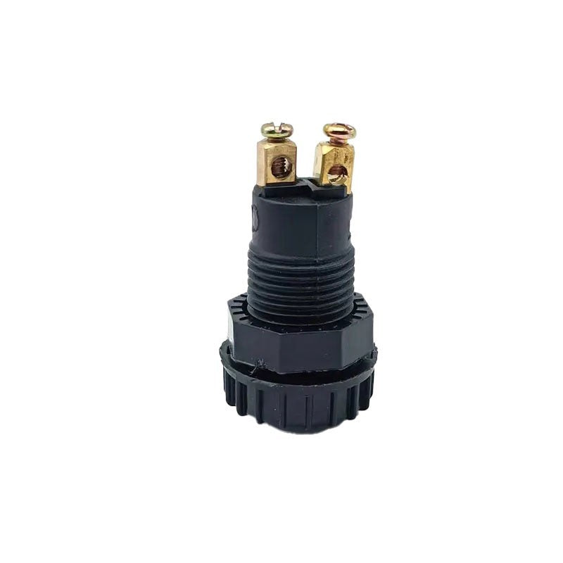 Soclu indicator E10 vazut din spate, borne cu suruburi aurite pentru conectare la circuit 12V-24V