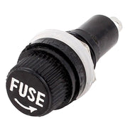 Suport siguranta 5x20mm de panou, 10A 250V, corp negru cu capac filetat demontabil