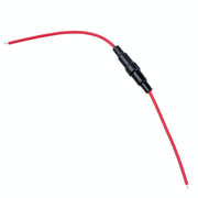 Suport siguranta 5x20mm pe fir rosu cu corp negru termoplastic, compatibil instalatii LED si automotive