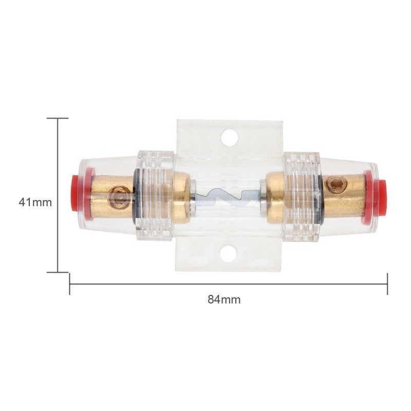 Suport siguranta auto 60A cu dimensiuni 84x41mm, vedere laterala cu placa de montaj cu orificii