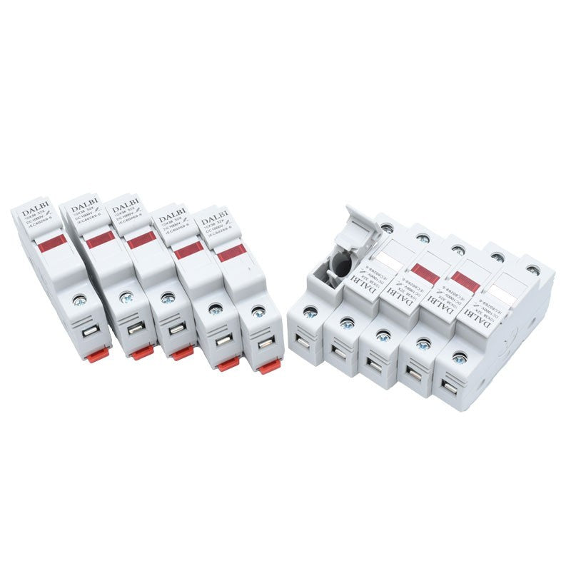 Suporturi siguranta fuzibila 10x38mm DC 1000V, vedere individuala si grupata, sina DIN