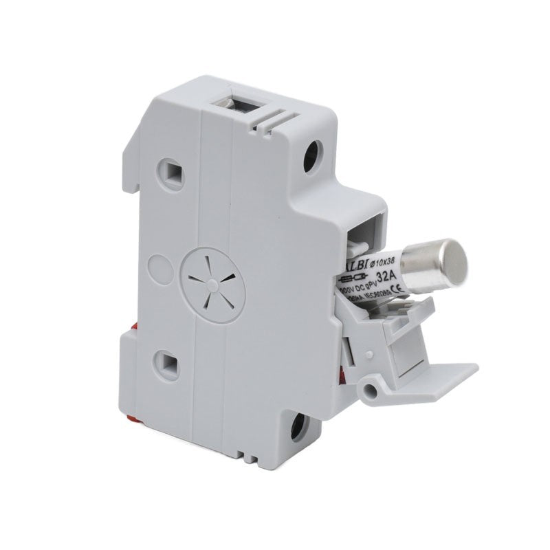 Suport siguranta fuzibila 10x38mm 32A DC 1000V cu siguranta introdusa, vedere spate
