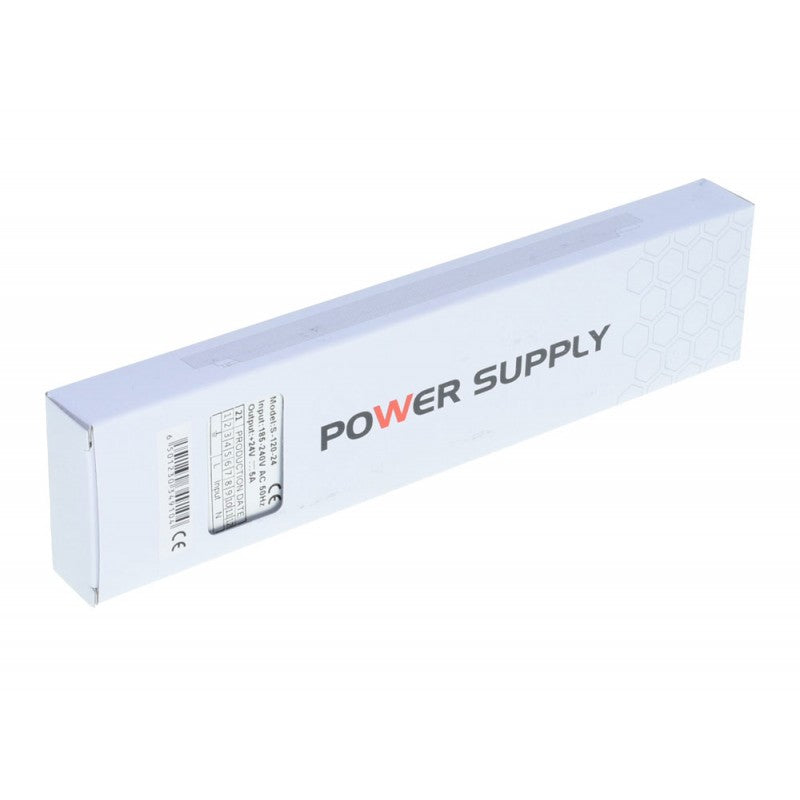 Cutie ambalaj sursa alimentare slim 120W 24V 5A pentru benzi LED interior