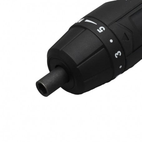Surubelnita electrica cu acumulator, detaliu cap cu selector cuplu reglabil pe 5 trepte