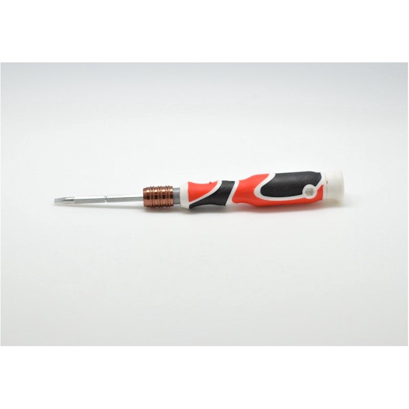 Surubelnita mecanica fina asamblata cu cap Phillips PH1, maner antialunecare rosu-negru