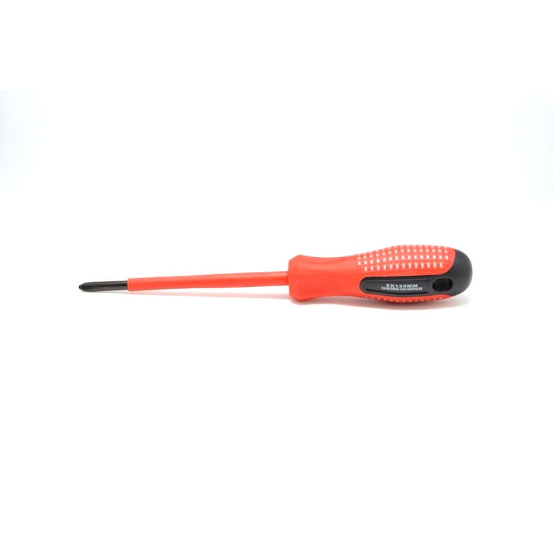 Surubelnita cruce magnetica CR-V 6x125mm, maner ergonomic din cauciuc antiderapant rosu-negru