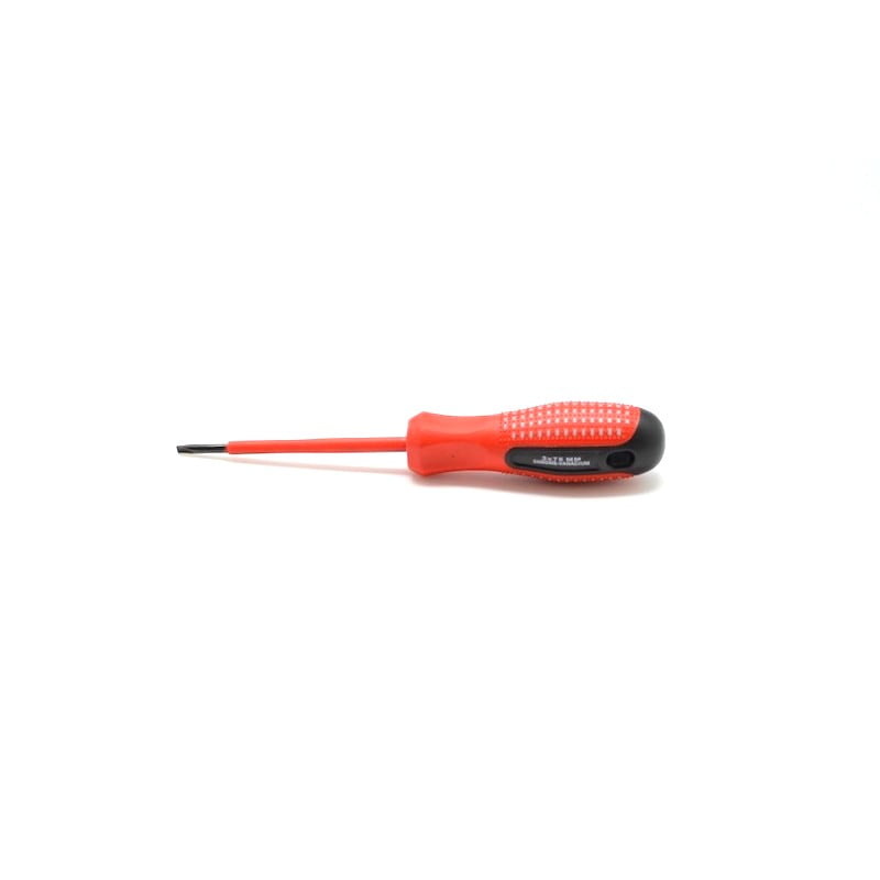 Surubelnita magnetica dreapta CR-VN 3x75mm, maner ergonomic antiderapant rosu, varf din otel chrome-vanadium
