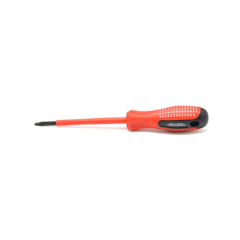 Surubelnita dreapta magnetica CR-VN 6x125mm, maner ergonomic bi-material cauciucat rosu-negru, varf drept din otel