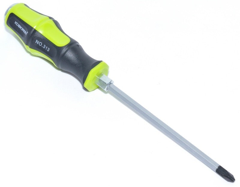 Surubelnita mecanica tip stea 6x6, tija Chrome-Vanadium magnetica, maner ergonomic cauciucat verde-negru
